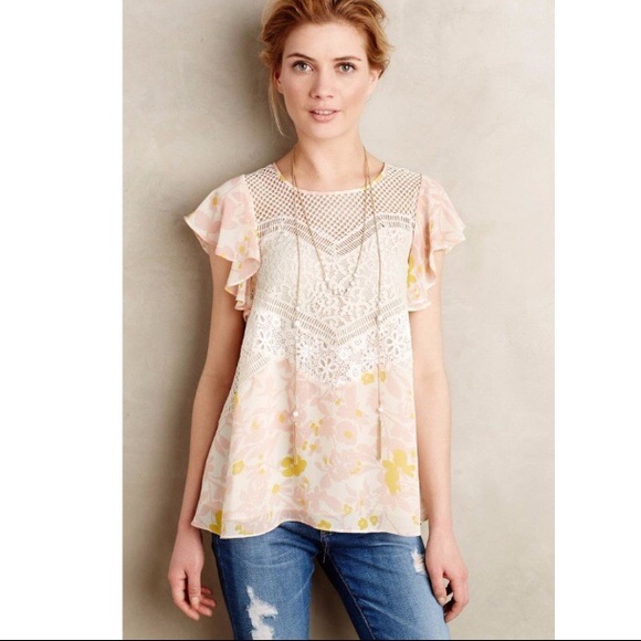 Anthropologie Tops - Anthropologie | HD in Paris Flutter Flores Blouse